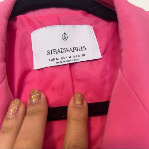 Stradivarius Hot Pink Oversized Dad Blazer - Picture 8 of 11
